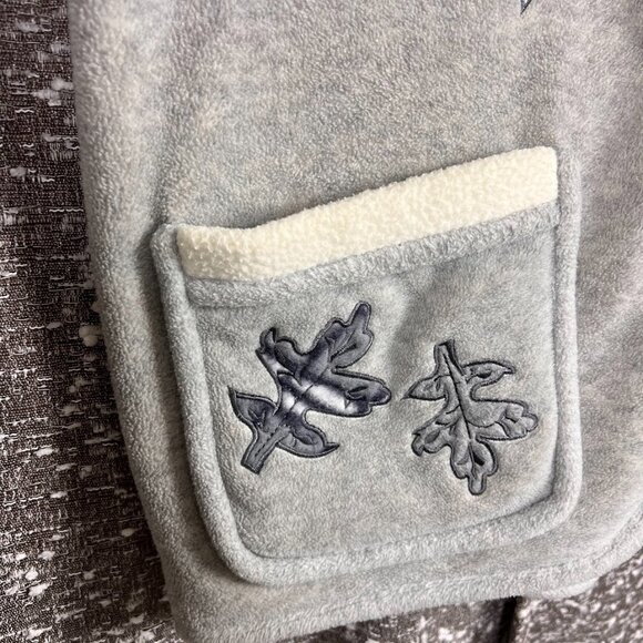 Outbrook‎ Gray Leaf Embroidered Sherpa soft Cozy Jacket - Picture 6 of 6